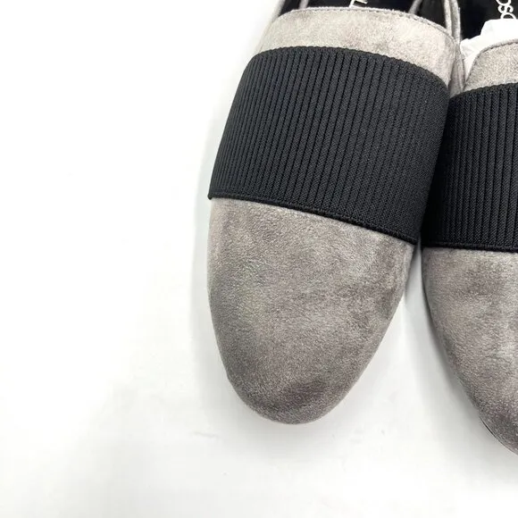 Aerosoles Womens Size 9.5 Look Out Black Gray Microsuede Mules Flats Shoes