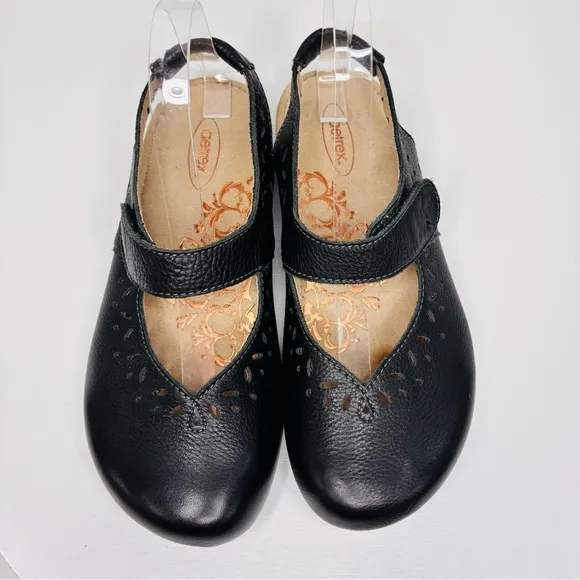 Aetrex Clogs Women's Size 7 Cheryl Leather Sling Back Mary Jane Slip-On Shoe EUC
