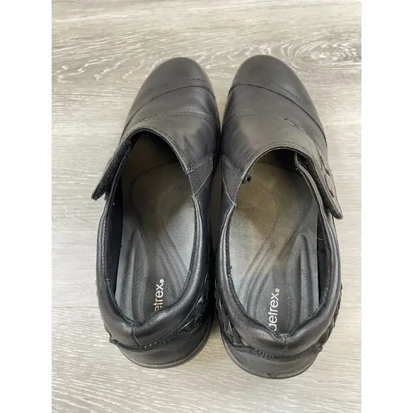 Aetrex Karina DM500WM Women's 10.5 Black Leather Monk Strap Orthotic Loafer Shoe