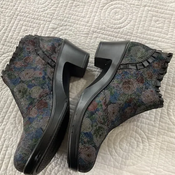 Alegria Ankle Boots Women's Size 39 US9 Hannah Multi Dot Floral HAN-509 Leather