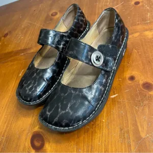 Alegria Black and gray Leopard Print Mary Jane Shoes size 39