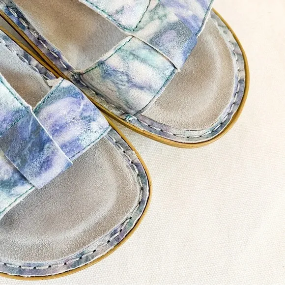 Alegria Kendra Blue Watercolor Adjustable Sandals