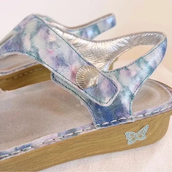 Alegria Kendra Blue Watercolor Adjustable Sandals