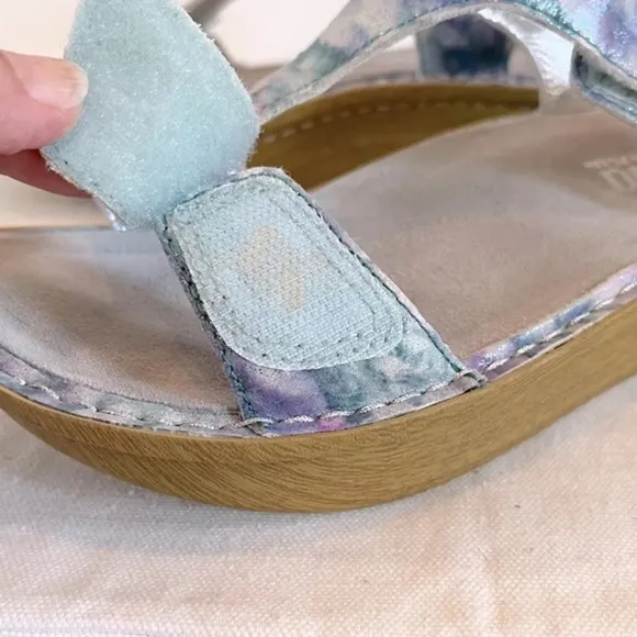 Alegria Kendra Blue Watercolor Adjustable Sandals