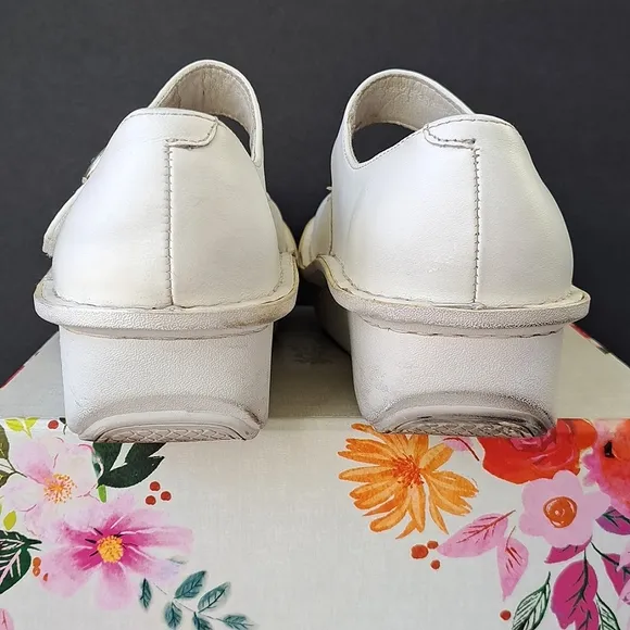 Alegria Paloma White Napa Leather Mary Jane Shoes Sz 36 (6/6.5) 600s Comfy Nurse
