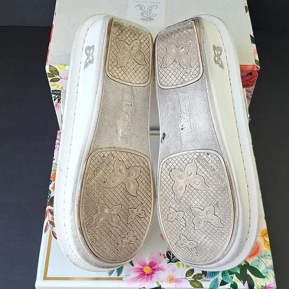 Alegria Paloma White Napa Leather Mary Jane Shoes Sz 36 (6/6.5) 600s Comfy Nurse