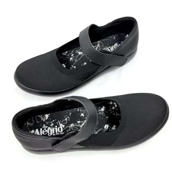 Alegria PG Lite OLIVIA Black Dream Fit Textile Mary Jane Support Shoes