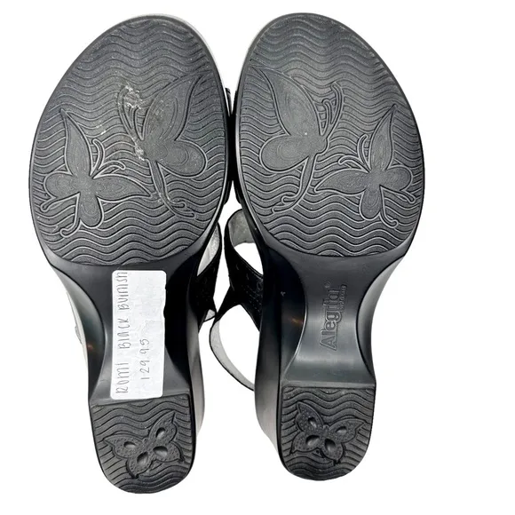 Alegria Romi Leather Sandals Burnished Black SZ 39 US 9