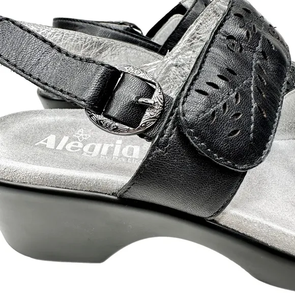 Alegria Romi Leather Sandals Burnished Black SZ 39 US 9
