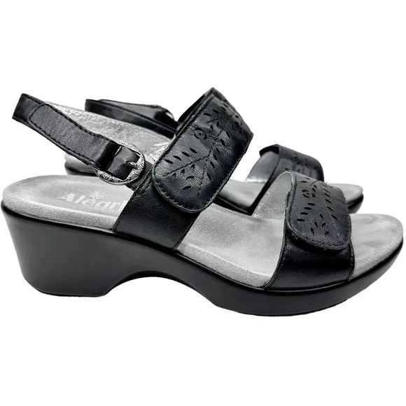 Alegria Romi Leather Sandals Burnished Black SZ 39 US 9