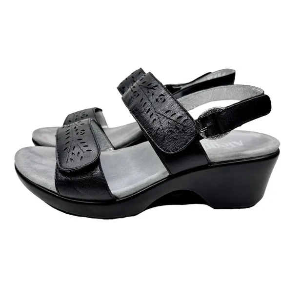 Alegria Romi Leather Sandals Burnished Black SZ 39 US 9