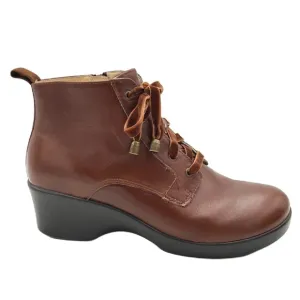 Alegria Womens Ankle Boots Size US 10.5-11 EU 41 Side Zip Leather Brown