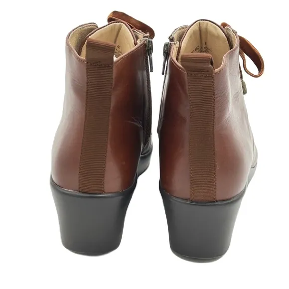 Alegria Womens Ankle Boots Size US 10.5-11 EU 41 Side Zip Leather Brown