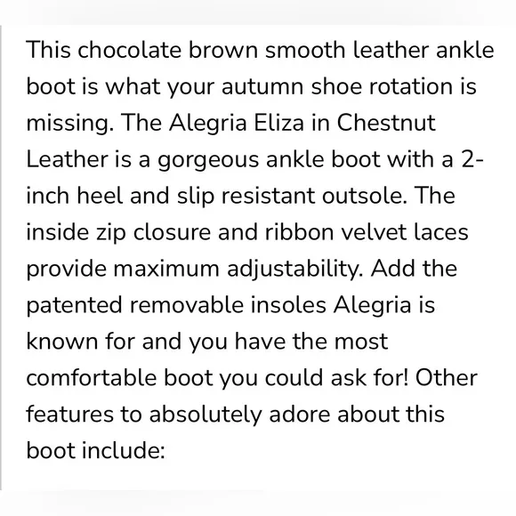Alegria Womens Ankle Boots Size US 10.5-11 EU 41 Side Zip Leather Brown