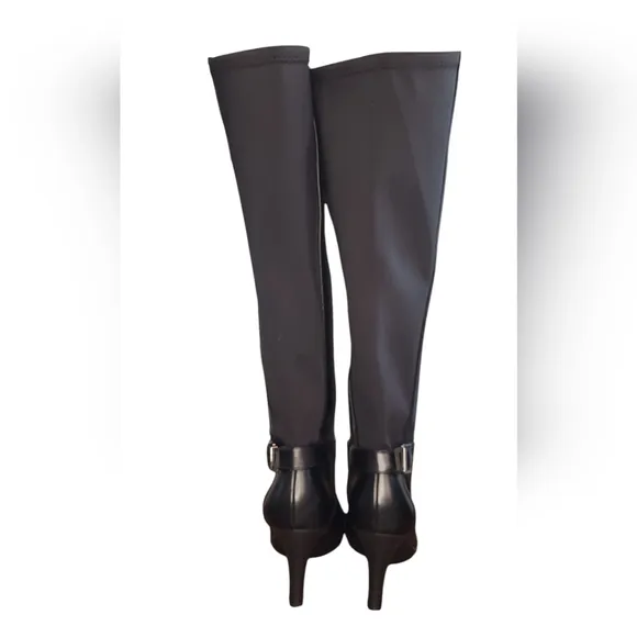 Alfani Women's 8M Vennuss Step 'N Flex Full Side Zipper Black Dress Boots