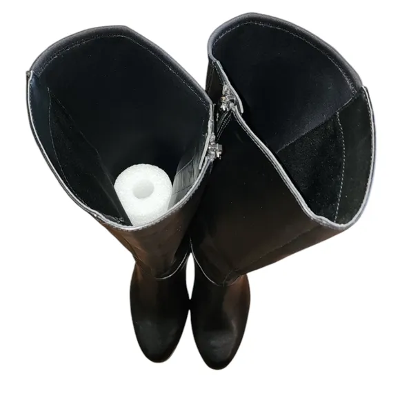 Alfani Women's 8M Vennuss Step 'N Flex Full Side Zipper Black Dress Boots