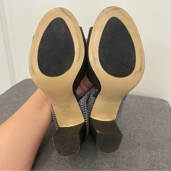 ALL BLACK Mesh Ankle Heeled Sandals - Size 36.5