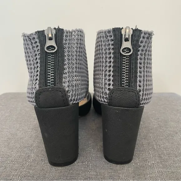 ALL BLACK Mesh Ankle Heeled Sandals - Size 36.5
