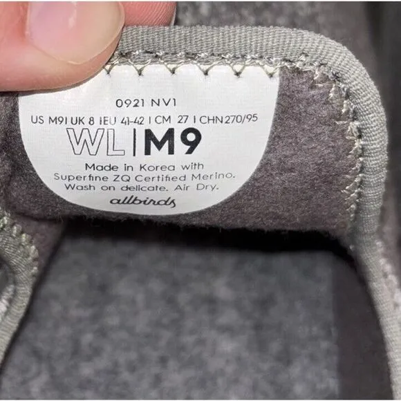 Allbirds Wool Loungers Slip On Comfort Casual Shoes Loafers Men’s Size 9 Gray