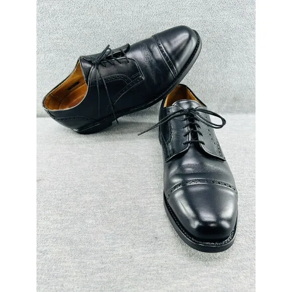 ALLEN EDMONDS 3408 - Benton Orthotic Oxford Dress Shoes Men 9.5 D Black Leather