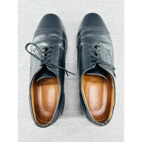 ALLEN EDMONDS 3408 - Benton Orthotic Oxford Dress Shoes Men 9.5 D Black Leather