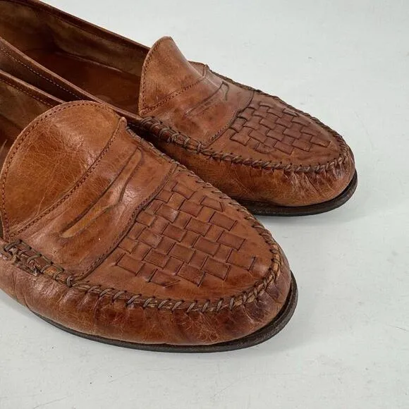 Allen Edmonds shoes mens 9.5 brown leather barbados dress slip on office career