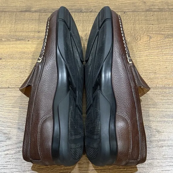 Allen Edmonds Shoes Mens 9.5 D MILES Leather Venetian Slip On Loafers BROWN