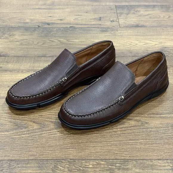 Allen Edmonds Shoes Mens 9.5 D MILES Leather Venetian Slip On Loafers BROWN