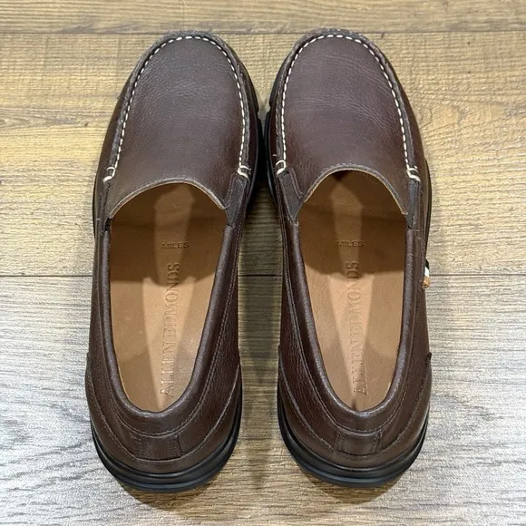 Allen Edmonds Shoes Mens 9.5 D MILES Leather Venetian Slip On Loafers BROWN