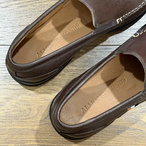 Allen Edmonds Shoes Mens 9.5 D MILES Leather Venetian Slip On Loafers BROWN