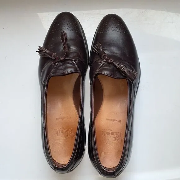 Allen Edmonds Windham burgundy leather oxford type slip on dress shoes