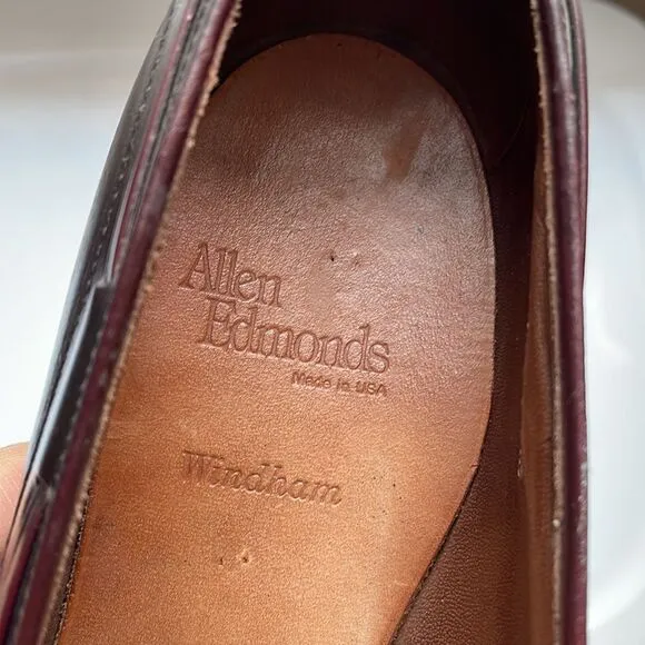 Allen Edmonds Windham burgundy leather oxford type slip on dress shoes