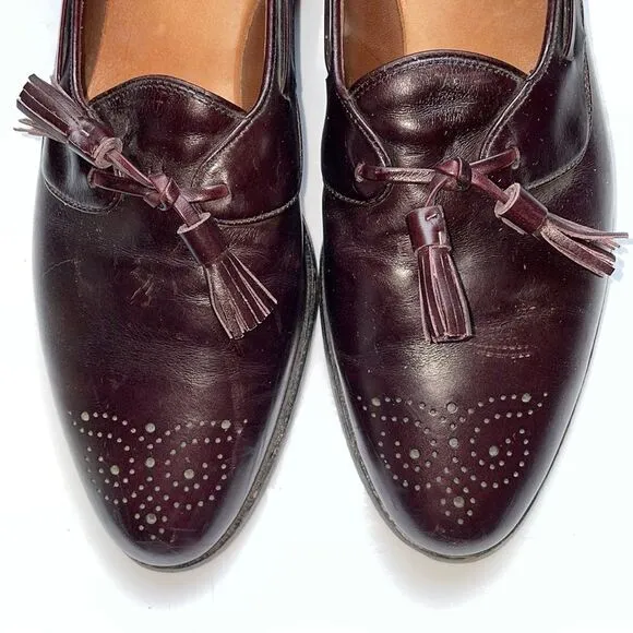 Allen Edmonds Windham burgundy leather oxford type slip on dress shoes
