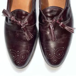 Allen Edmonds Windham burgundy leather oxford type slip on dress shoes