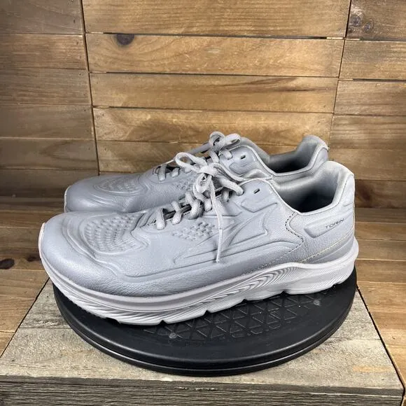 ALTRA Torin 5 Mens Size 9.5 Gray Leather Lace Up Comfort Running Shoes EUC