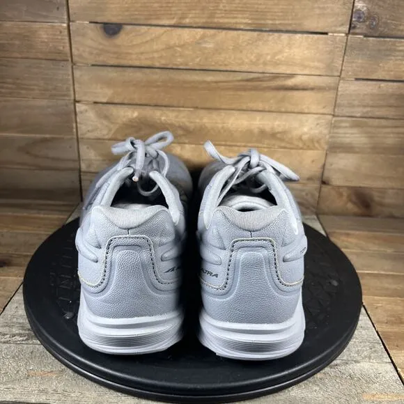 ALTRA Torin 5 Mens Size 9.5 Gray Leather Lace Up Comfort Running Shoes EUC