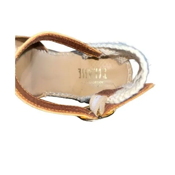 Alviero Martini Tilasse Geo World Map Print Wedge Sandals Closed Toe Size 8.5