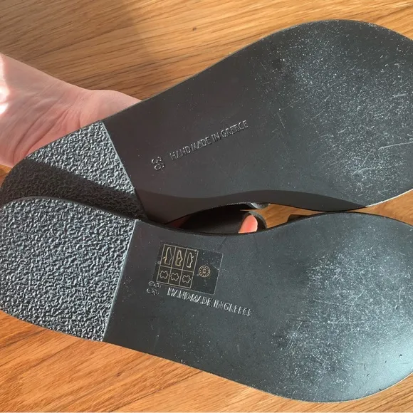 Ancient Greek Black Apteros Sandals