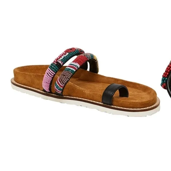 André Assous Kalima beaded toe loop sandals