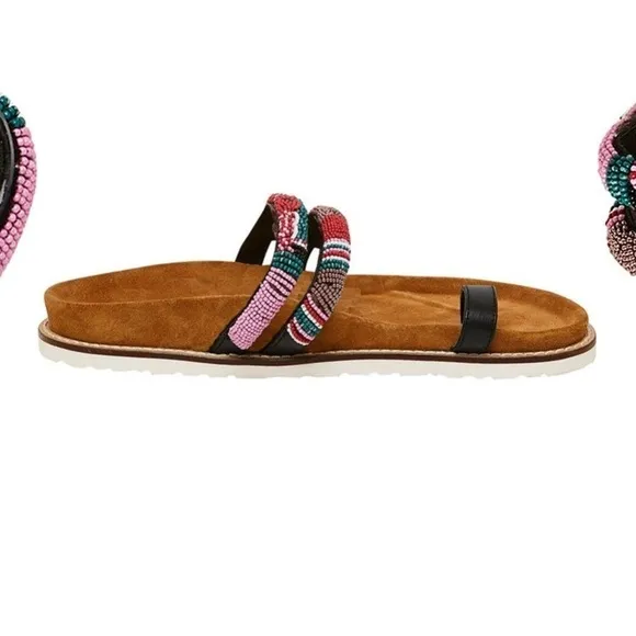 André Assous Kalima beaded toe loop sandals
