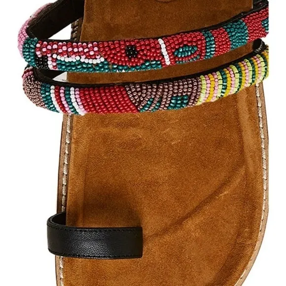 André Assous Kalima beaded toe loop sandals