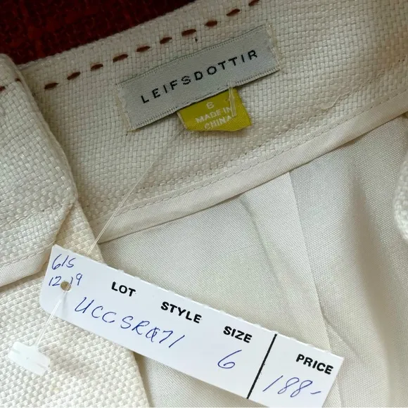 Anthropologie Leifsdottir Linen Layered Scallop Mini Skirt In Cream Size 6 NWT