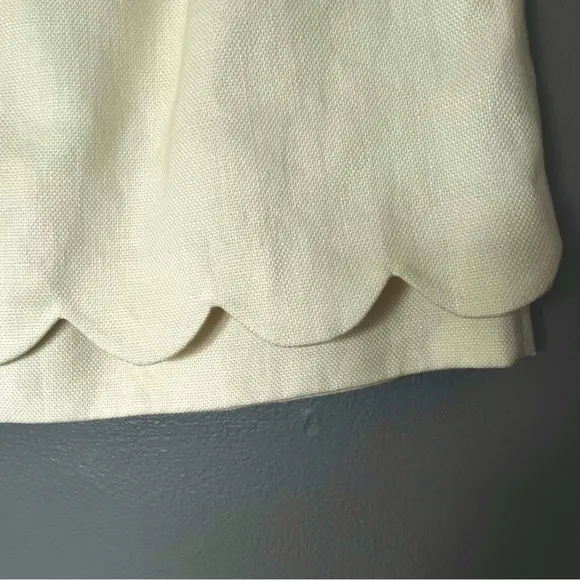 Anthropologie Leifsdottir Linen Layered Scallop Mini Skirt In Cream Size 6 NWT