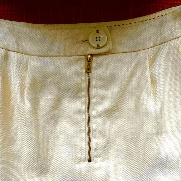 Anthropologie Leifsdottir Linen Layered Scallop Mini Skirt In Cream Size 6 NWT