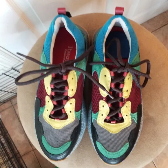 Anthropologie Lola Cruz Multicolor Pattern Suede/Techno Fabric 7.5