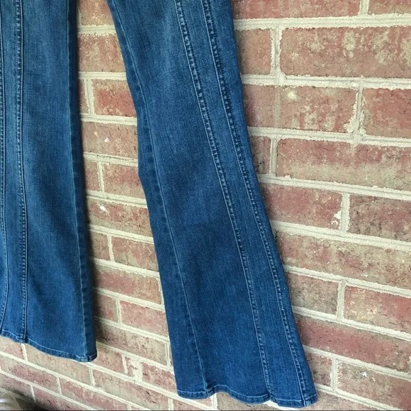 Anthropologie Unpublished Flare Bell Bottoms Blue Tall Jeans size 25 (26x33.5)