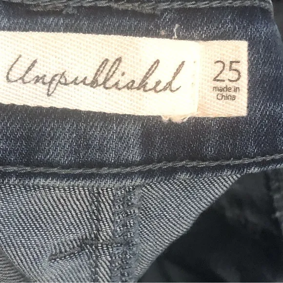 Anthropologie Unpublished Flare Bell Bottoms Blue Tall Jeans size 25 (26x33.5)