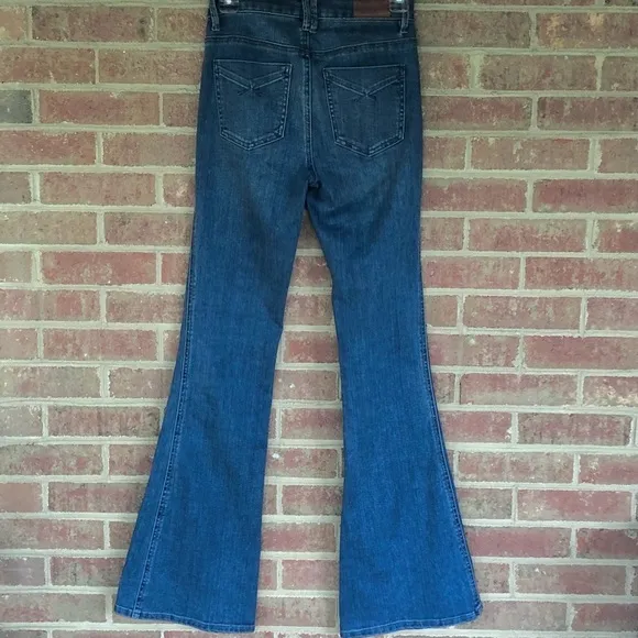 Anthropologie Unpublished Flare Bell Bottoms Blue Tall Jeans size 25 (26x33.5)