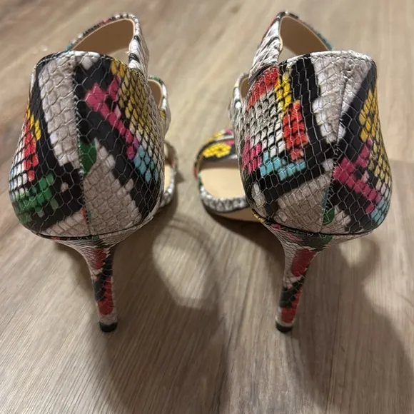 Antonio Melani High Heel Sandals Multi Color Snake Size 9 NEW IN BOX