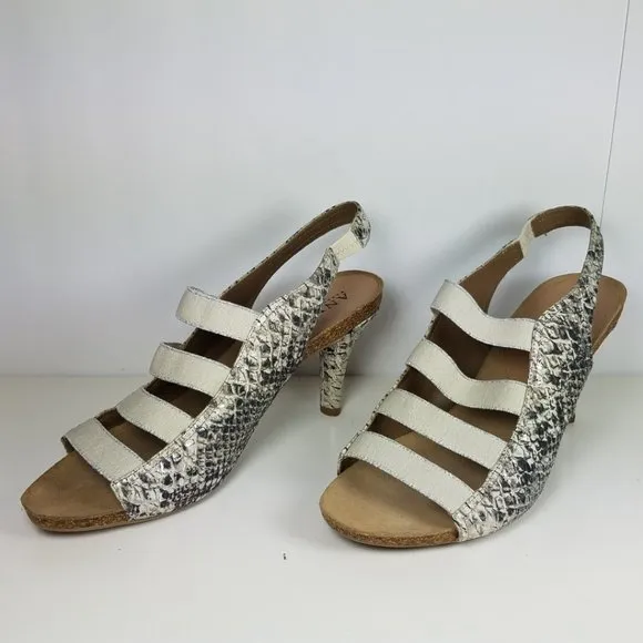 Anyi Lu Gray Bridget snake heel sandals